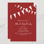 Rote Flaggen 4. von Juli-Party Einladung (Vorne/Hinten)