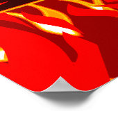 Rote Flammen GRILLEN Print Poster (Ecke)