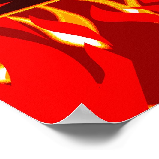 Rote Flammen GRILLEN Print Poster (Ecke)