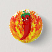 Rote Flammen mit Hot Pepper-Flammen Button (Vorderseite)