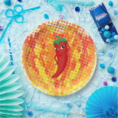 Rote Flammen mit Hot Pepper-Flammen Pappteller (Party)