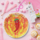 Rote Flammen mit Hot Pepper-Flammen Pappteller (Party)