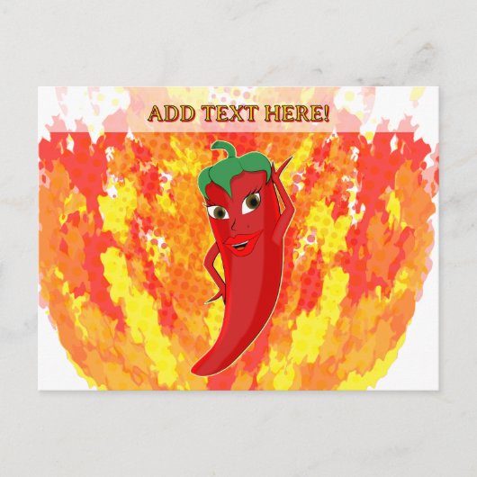 Rote Flammen mit Hot Pepper-Flammen Postkarte (Vorderseite)