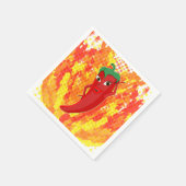Rote Flammen mit Hot Pepper-Flammen Serviette (Ecke)