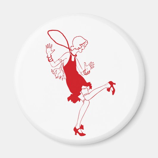 rote Flapper-Girl Magnet (Vorne)