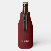 Rote Flasche mit Familiennamen cooler Flaschenkühler (Flasche Rückseite)