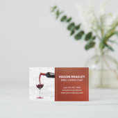 Rote Flasche Wein Pour | Leather Stitch Visitenkarte (Stehend Vorderseite)