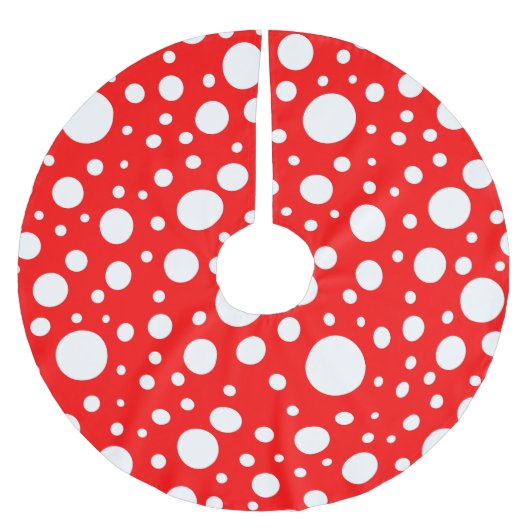 Rote Flecken Baumrock Polyester Weihnachtsbaumdecke (Vorderseite)