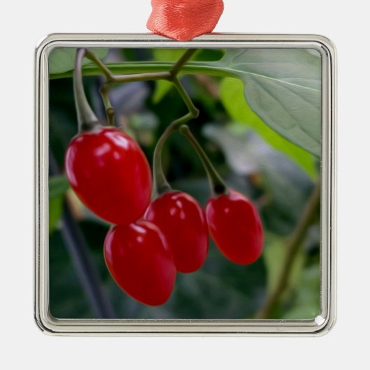 rote Flecken im Herbst Ornament Aus Metall (Vorne)