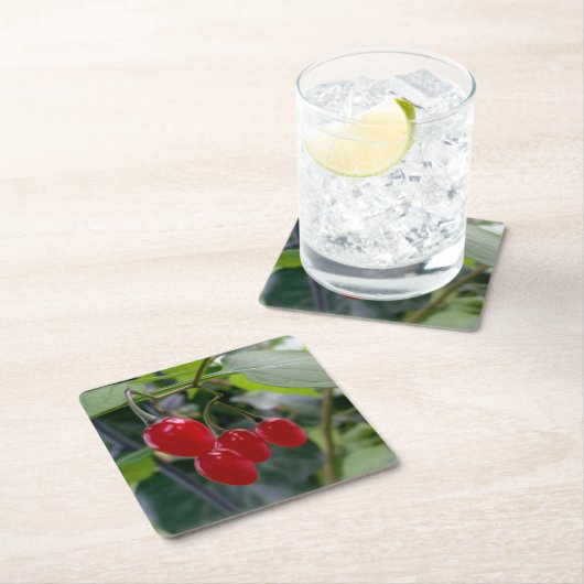 rote Flecken im Herbst Rechteckiger Pappuntersetzer (Vor Ort)