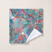 Rote Flecken mit Pfirsich und Zyanflecken an der s Badhandtuch Set (Waschlappen)