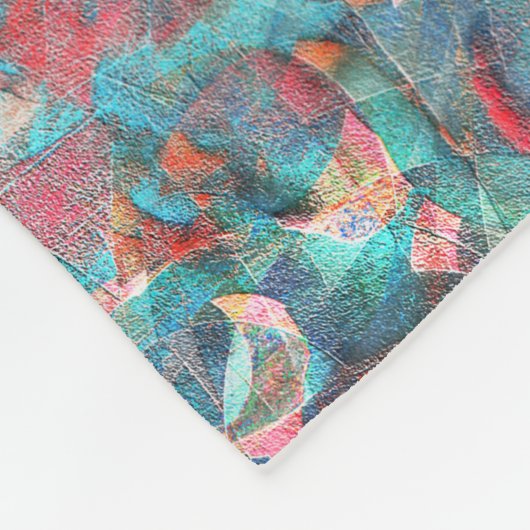 Rote Flecken mit Pfirsich und Zyanflecken an der s Fleecedecke (Ecke)