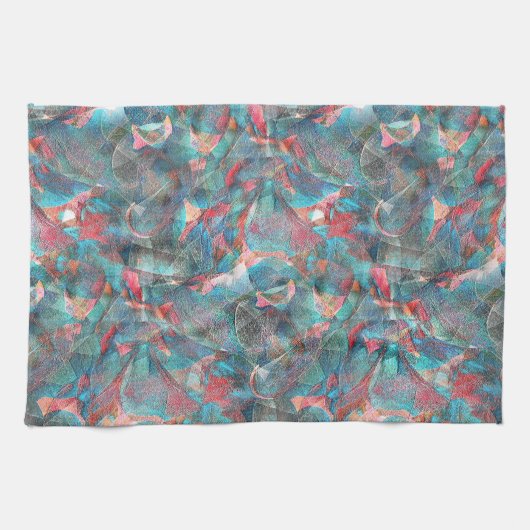 Rote Flecken mit Pfirsich und Zyanflecken an der s Geschirrtuch (Horizontal)