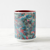 Rote Flecken mit Pfirsich und Zyanflecken an der s Tasse (Zentrum)