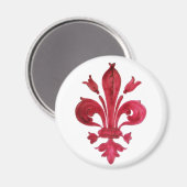 ROTE FLEUR DE LIS MAGNET (Vorderseite/Rückseite)