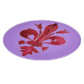 ROTE FLEUR DE LIS SCHNEIDEBRETT (Ecke)