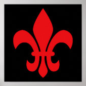 Rote Fleur de Lys Poster (Vorne)