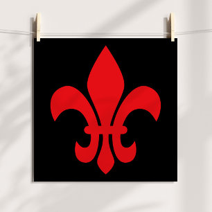 Rote Fleur de Lys Poster