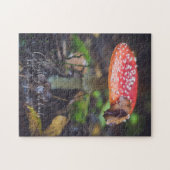 Rote Fliege Agaric Pilz im Wald Puzzle (Horizontal)