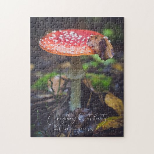 Rote Fliege Agaric Pilz im Wald Puzzle (Vertikal)
