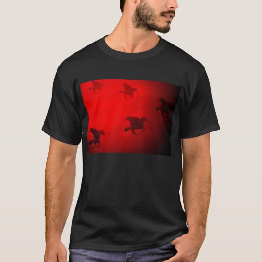 Rote Fliegen-Pferde T-Shirt (Vorderseite)