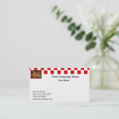 Rote Fliesen-Nachtische Visitenkarte (Stehend Vorderseite)