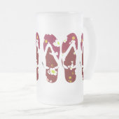 Rote Flip Flops Mattglas Bierglas (VorderseiteRechts)