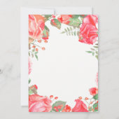 Rote Flora 18. Geburtstag Einladung Gold Glitzer (Rückseite)