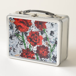 Rote Flora Abstrakt Art Lunchbox Einzigartiges Met