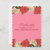 Rote Flora am rosa Geburtstag Einladung (Rückseite)