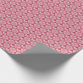 Rote Flora: Blassbeige Nahtlos Geschenkpapier (Ecke)