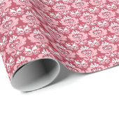 Rote Flora: Blassbeige Nahtlos Geschenkpapier (Rolleneckpunkt)