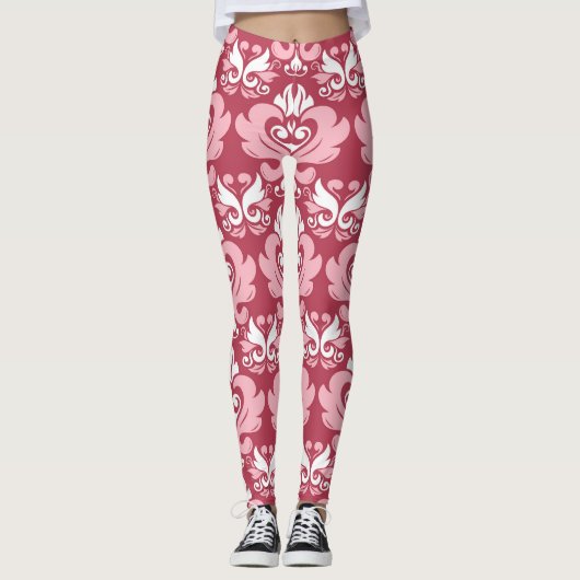 Rote Flora: Blassbeige Nahtlos Leggings (Vorderseite)