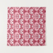 Rote Flora: Blassbeige Nahtlos Wandteppich (Vorderseite (Horizontal))