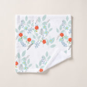 Rote Flora-Blattwerk Badhandtuch Set (Waschlappen)