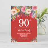Rote Flora Einladung zum 90. Geburtstag (Stehend Vorderseite)
