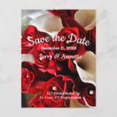 Rote Flora Elegante Blume Save the Date Hochzeit Postkarte (Vorderseite)