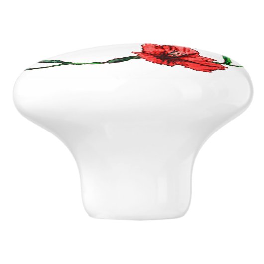 Rote Flora Keramikknauf (Seitenansicht)