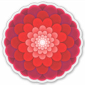 Rote Flora Mandala-58566 Aufkleber (Vorderseite)