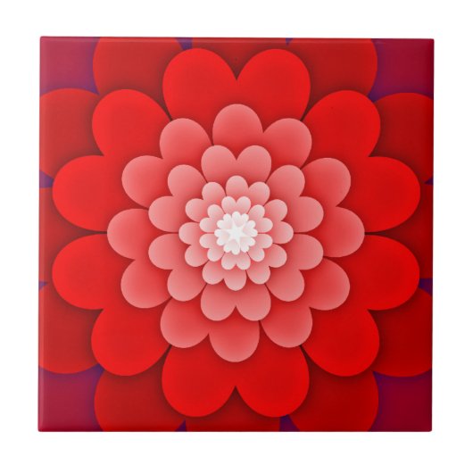 Rote Flora Mandala-58566 Fliese (Vorderseite)