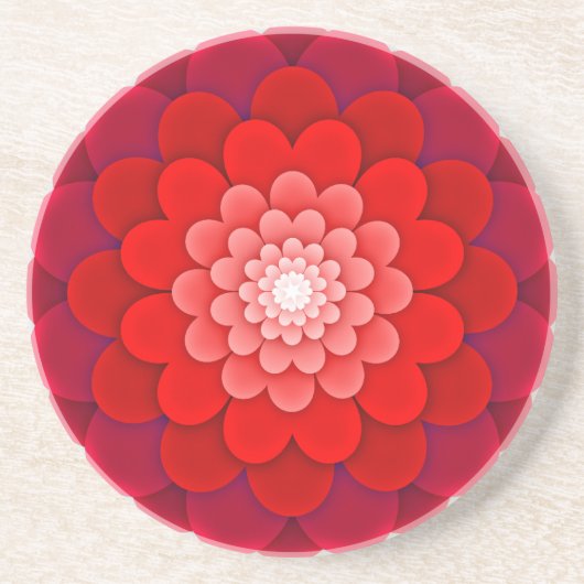 Rote Flora Mandala-58566 Getränkeuntersetzer (Vorne)