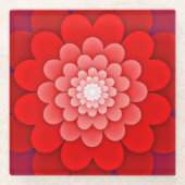 Rote Flora Mandala-58566 Glasuntersetzer (Vorderseite)