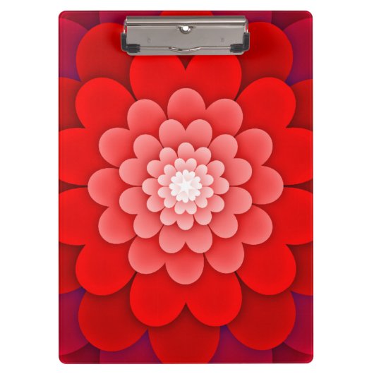 Rote Flora Mandala-58566 Klemmbrett (Vorderseite)