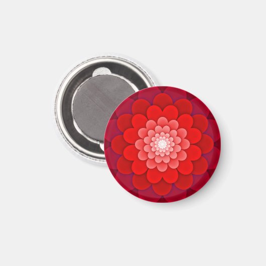 Rote Flora Mandala-58566 Magnet (Vorderseite/Rückseite)