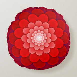 Rote Flora Mandala-58566 Rundes Kissen