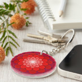 Rote Flora Mandala-58566 Schlüsselanhänger (Vorderseite rechts)