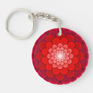 Rote Flora Mandala-58566 Schlüsselanhänger