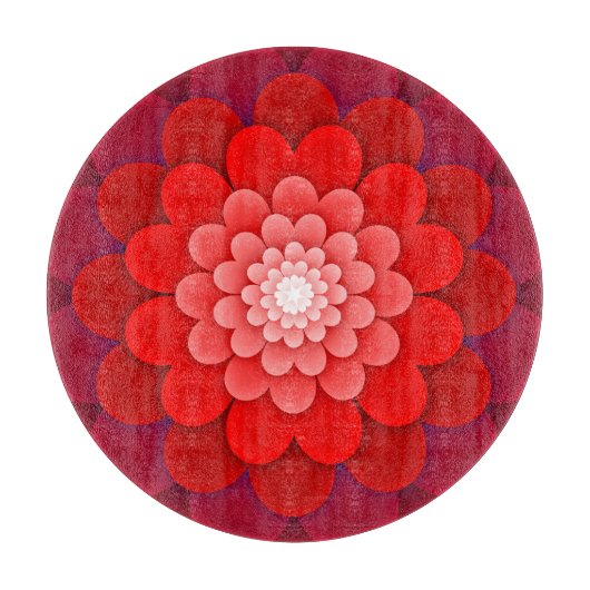 Rote Flora Mandala-58566 Schneidebrett (Vorderseite)