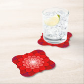 Rote Flora Mandala-58566 Untersetzer (Vor Ort)