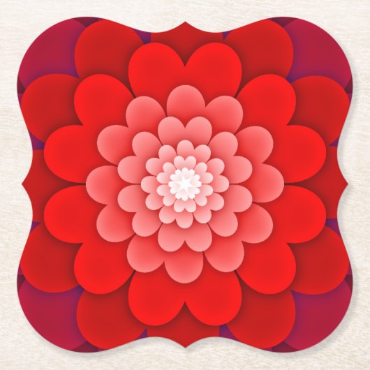 Rote Flora Mandala-58566 Untersetzer (Vorderseite)
